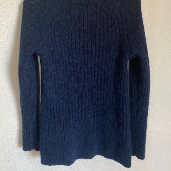 Banana Republic Wool Alpaca Blend Ribbed Eyelash Mock Neck Preppy Sweater XS - Picture 10 of 12